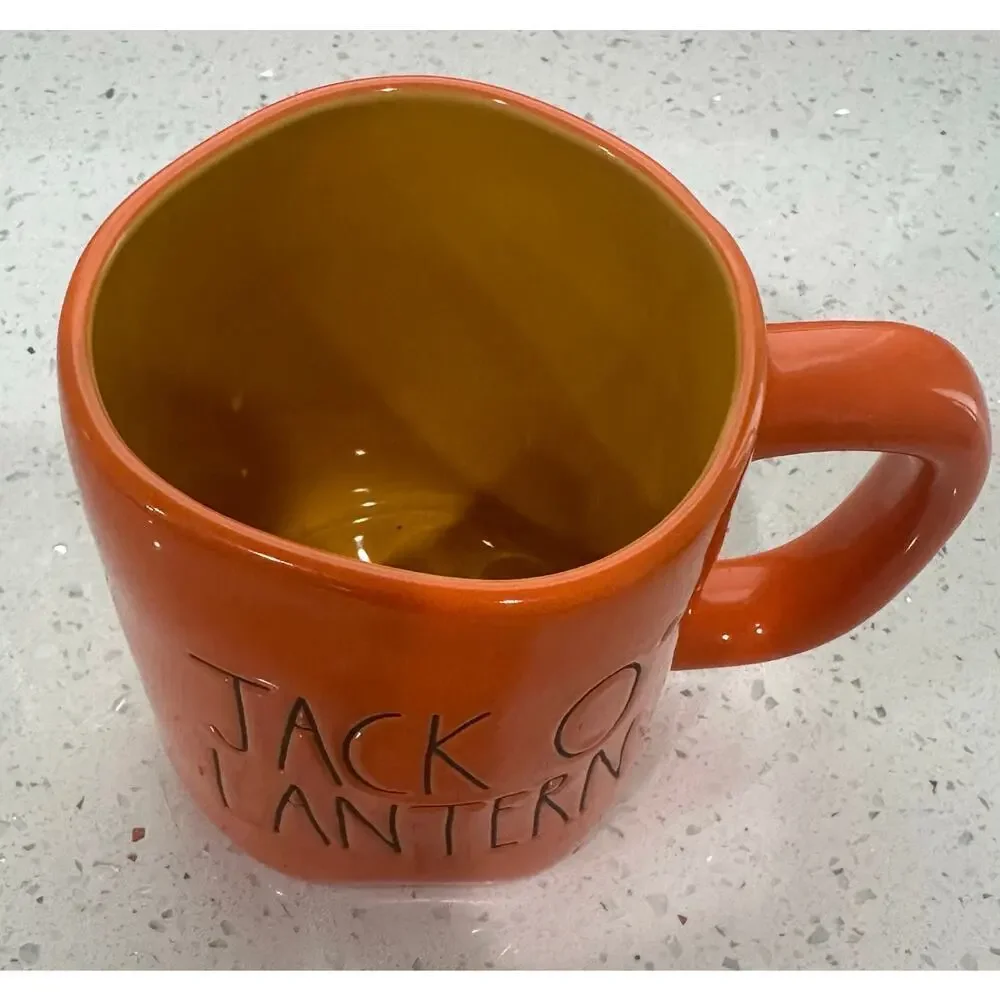 Rae Dunn JACK O' LANTERN Halloween Mug Orange Mug